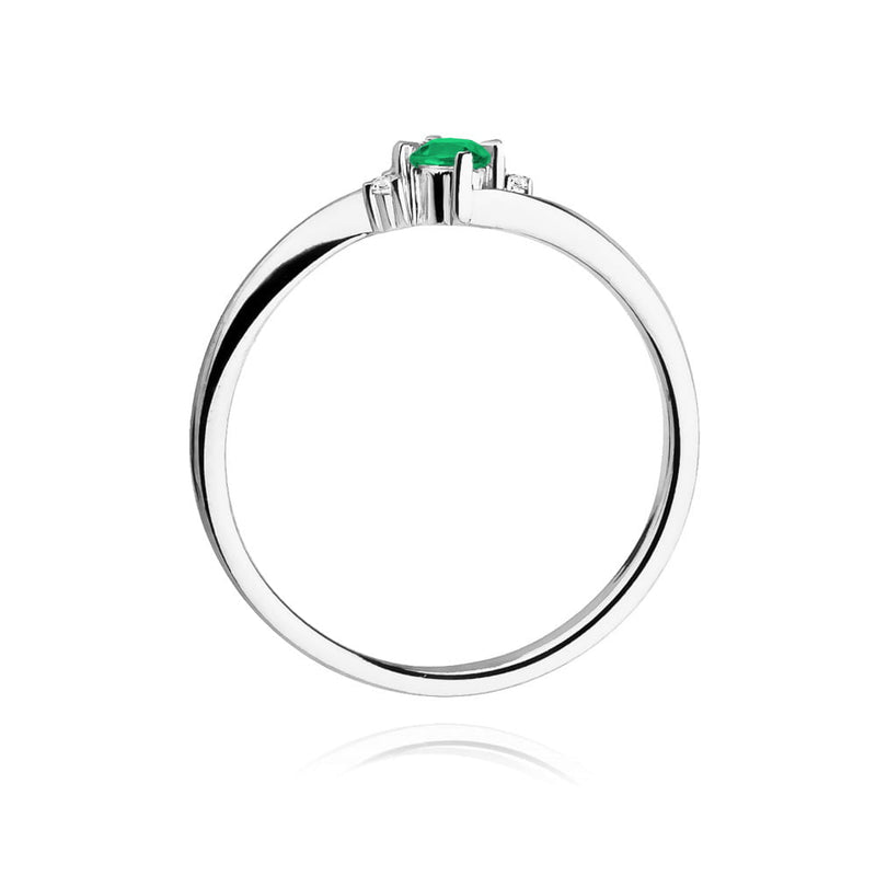 Inel Aur 14K cu Smarald 0.15 ct si Diamante Naturale 0.03 ct, imaginea 11 din 12