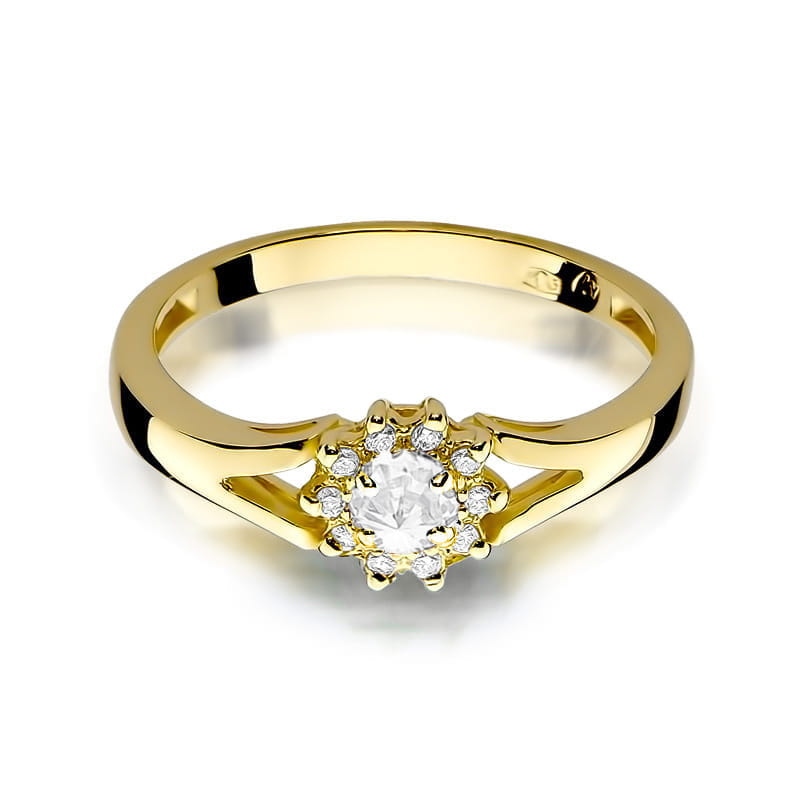 Inel Aur 14K cu Diamante Naturale 0.19 ct, imaginea 2 din 12