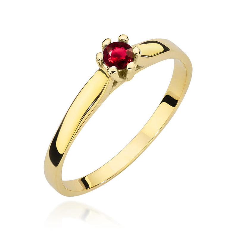 Inel Aur 14K cu Rubin 0.15 ct — Aur galben