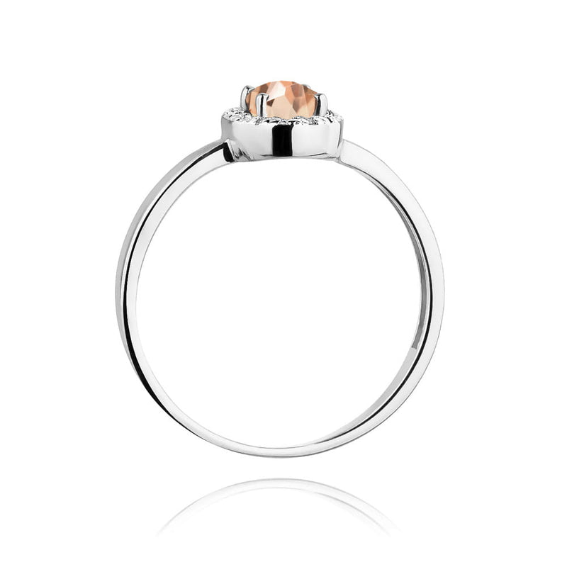 Inel Aur 14K cu Morganit 0.40 ct si Diamante Naturale 0.08 ct, imaginea 11 din 12