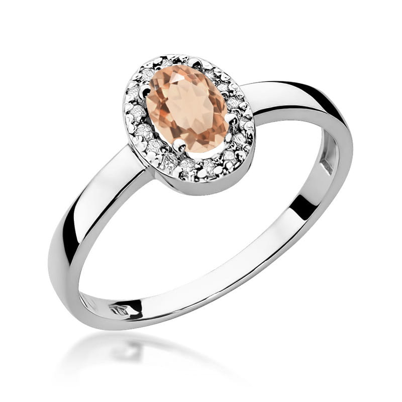 Inel Aur 14K cu Morganit 0.40 ct si Diamante Naturale 0.08 ct, imaginea 9 din 12