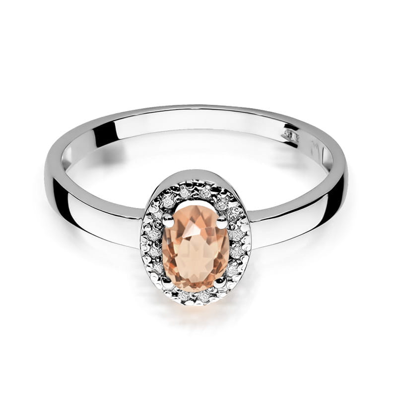 Inel Aur 14K cu Morganit 0.40 ct si Diamante Naturale 0.08 ct, imaginea 10 din 12