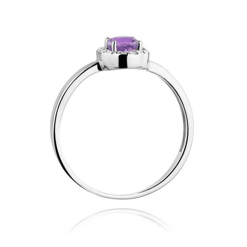 Inel Aur 14K cu Ametist 0.40 ct si Diamante Naturale 0.08 ct, imaginea 11 din 12