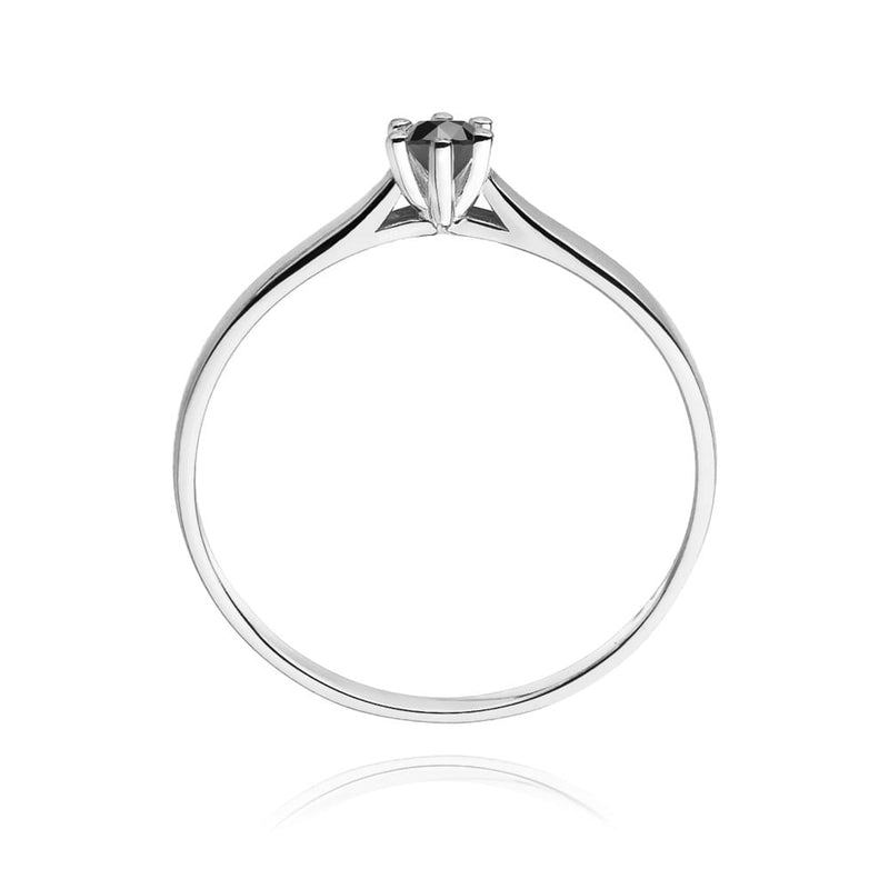 Inel Aur 14K cu Diamant Natural Negru 0.12 ct, imaginea 11 din 12
