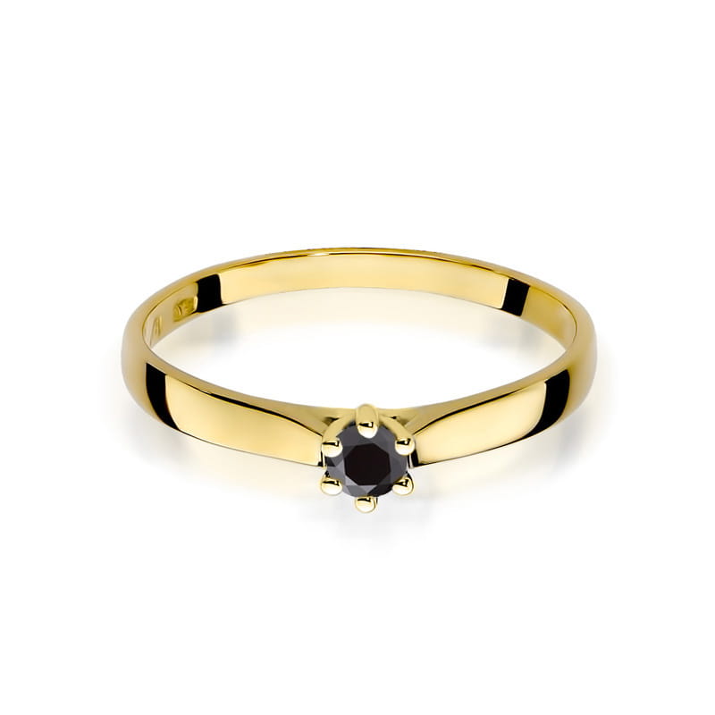 Inel Aur 14K cu Diamant Natural Negru 0.12 ct, imaginea 2 din 12