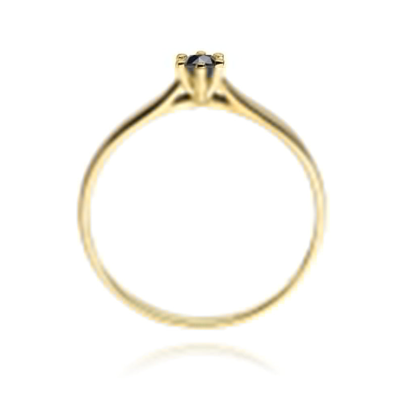 Inel Aur 14K cu Diamant Natural Negru 0.12 ct, imaginea 3 din 12