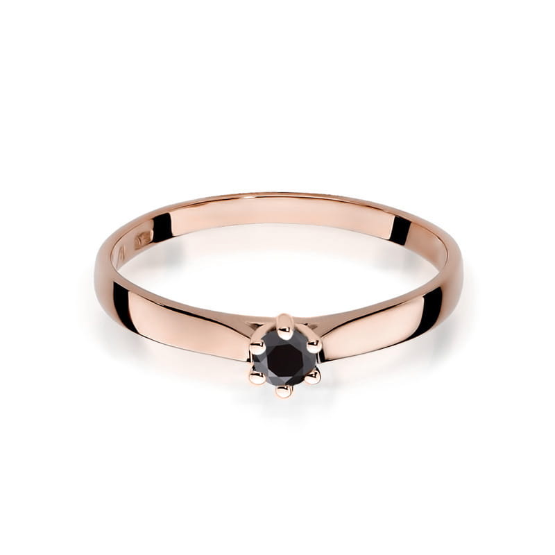 Inel Aur 14K cu Diamant Natural Negru 0.12 ct, imaginea 6 din 12