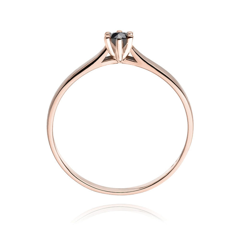 Inel Aur 14K cu Diamant Natural Negru 0.12 ct, imaginea 7 din 12