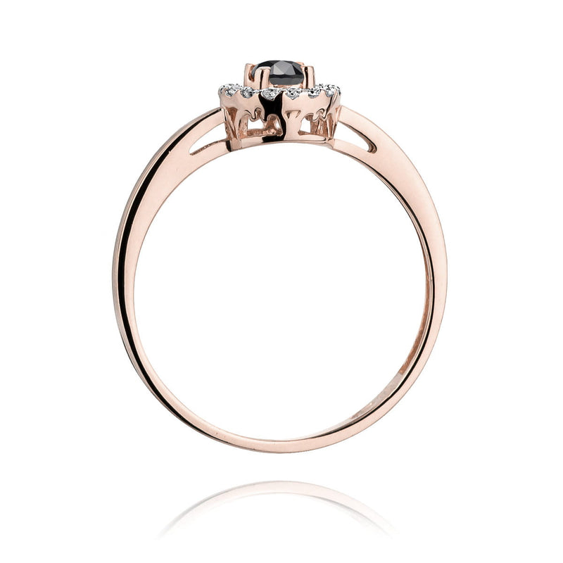 Inel Aur 14K cu Diamante Naturale Albe si Negre 0.20 ct, imaginea 9 din 14
