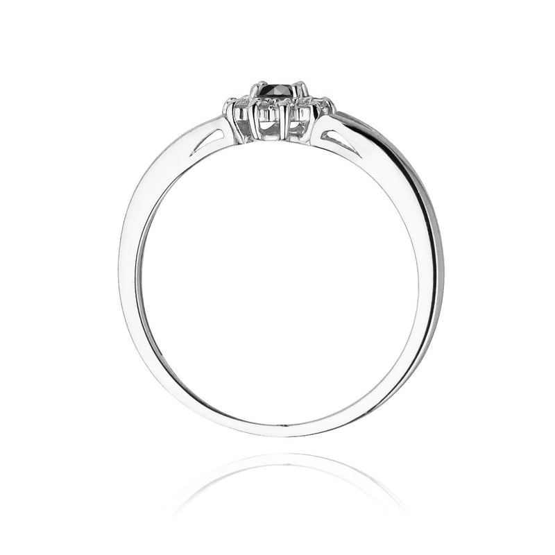 Inel Aur 14K cu Diamante Naturale Albe si Negre 0.21 ct, imaginea 11 din 12