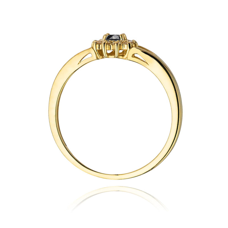 Inel Aur 14K cu Diamante Naturale Albe si Negre 0.21 ct, imaginea 3 din 12