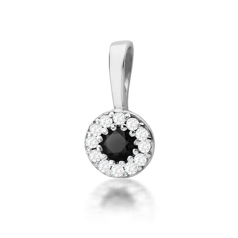 Pandantiv Aur 14K cu Diamante Naturale Albe si Negre 0.22 ct, imaginea 5 din 6