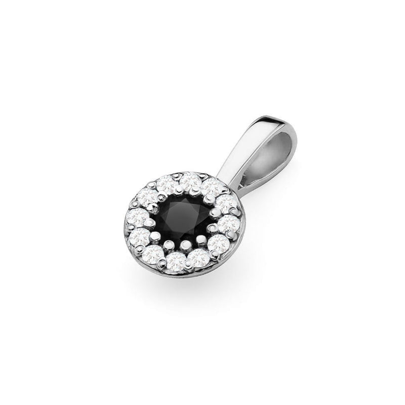 Pandantiv Aur 14K cu Diamante Naturale Albe si Negre 0.22 ct, imaginea 6 din 6