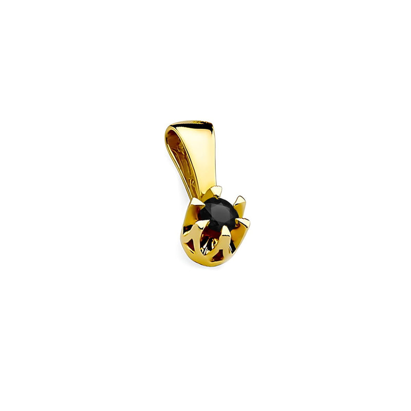 Pandantiv Aur 14K cu Diamant Natural Negru 0.12 ct, imaginea 2 din 6