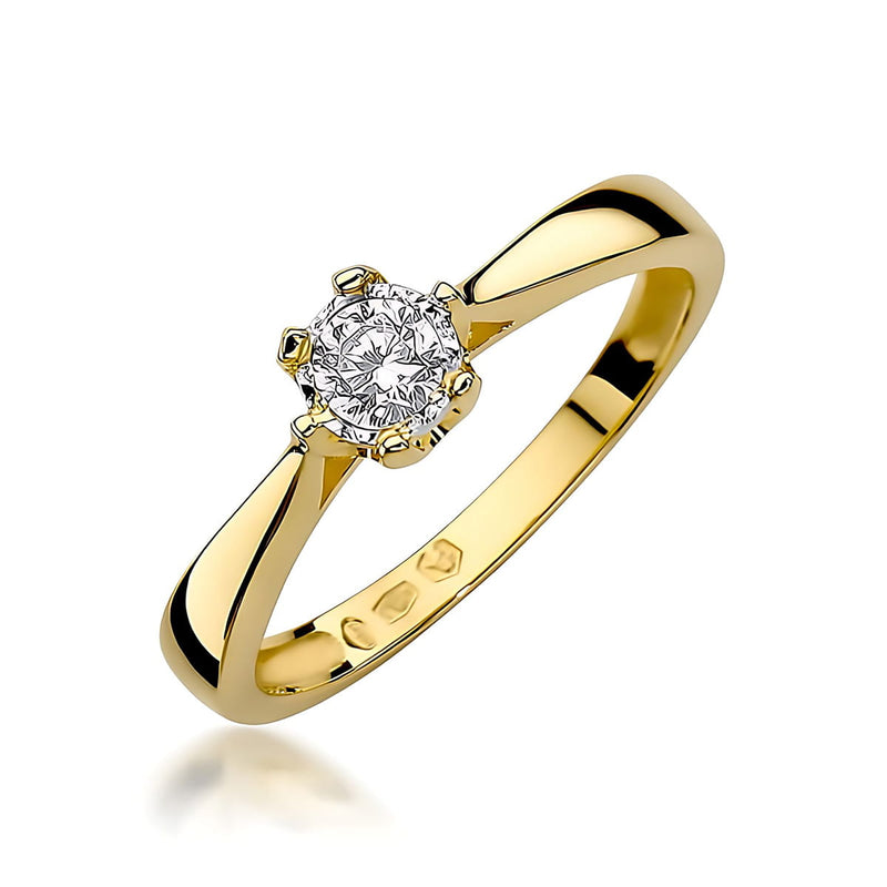 Inel Aur 14K cu Diamant de Laborator 0.20 ct — Aur galben