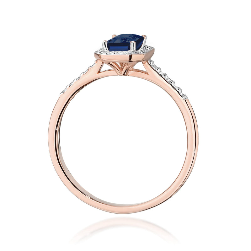 Inel Aur 14K cu Safir 0.60 ct si Diamante Naturale 0.19 ct, imaginea 7 din 12