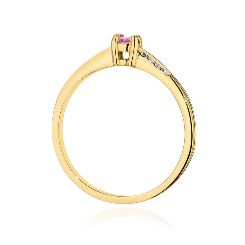 Inel Aur 14K cu Topaz Swiss 0.15 ct si Diamante Naturale 0.04 ct, imaginea 3 din 12