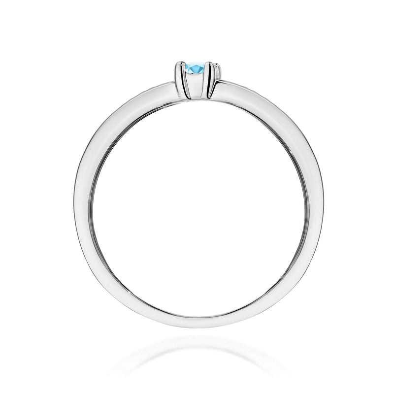 Inel Aur 14K cu Topaz Swiss 0.15 ct si Diamante Naturale 0.05 ct, imaginea 11 din 12