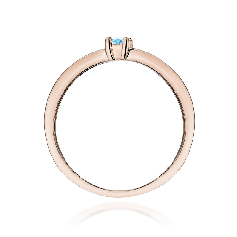 Inel Aur 14K cu Topaz Swiss 0.15 ct si Diamante Naturale 0.05 ct, imaginea 7 din 12