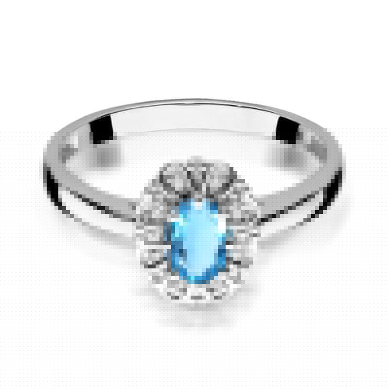Inel Aur 14K cu Topaz Swiss 0.50 ct si Diamante Naturale 0.07 ct, imaginea 10 din 12