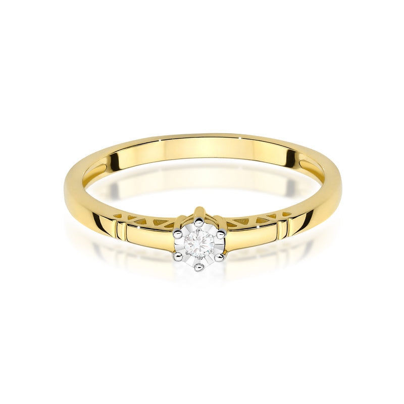 Inel Aur 14K cu Diamant Natural 0.03 ct, imaginea 2 din 12