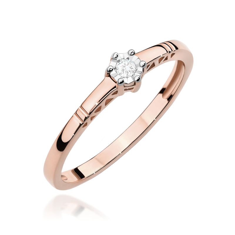 Inel Aur 14K cu Diamant Natural 0.03 ct, imaginea 5 din 12