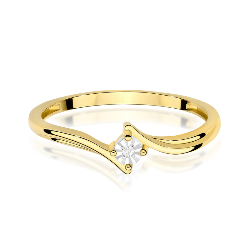 Inel Aur 14K cu Diamant Natural 0.01 ct, imaginea 2 din 12
