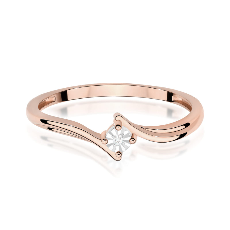 Inel Aur 14K cu Diamant Natural 0.01 ct, imaginea 6 din 12