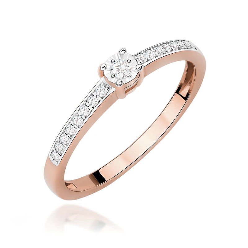 Inel Aur 14K cu Diamante Naturale 0.11 ct, imaginea 5 din 12