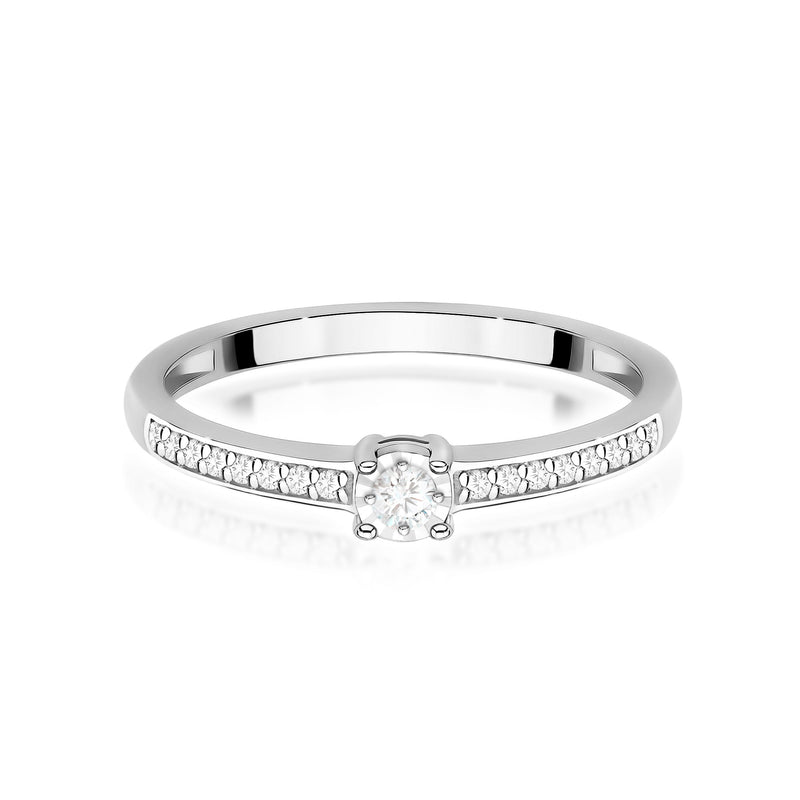 Inel Aur 14K cu Diamante Naturale 0.11 ct, imaginea 10 din 12