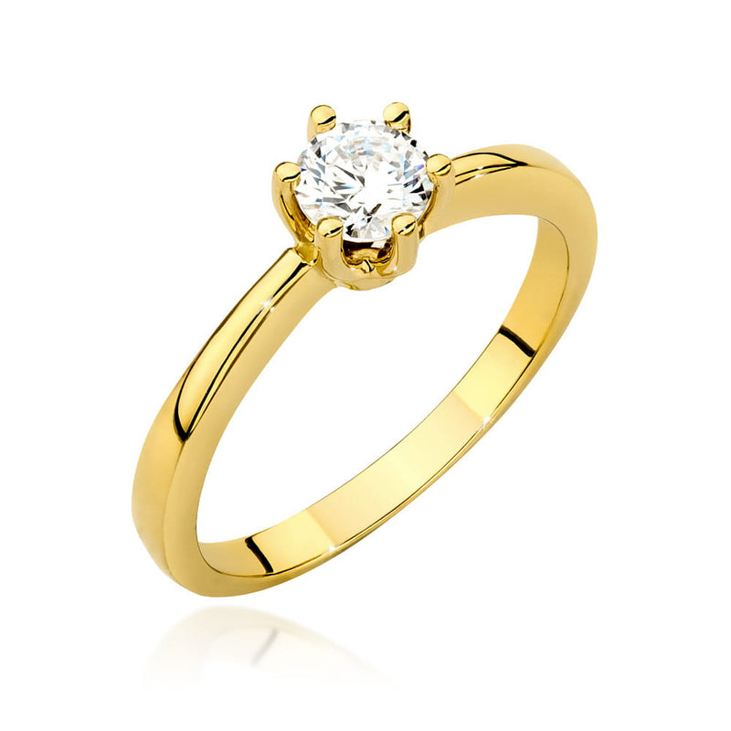 Inel Aur 14K cu Diamante de Laborator 0.40 ct — Aur galben