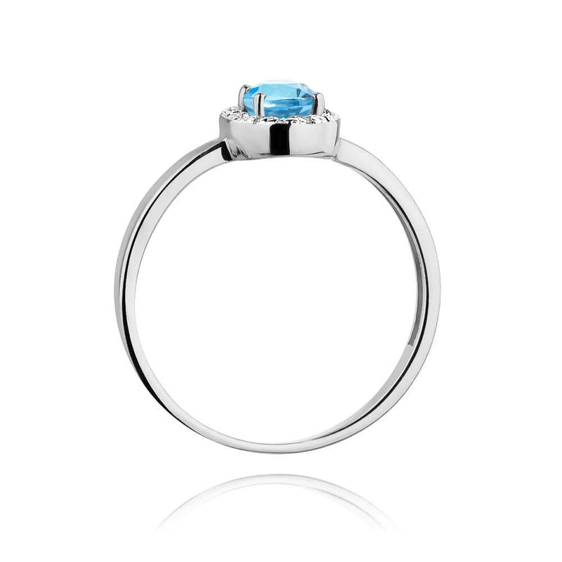 Inel Aur 14K cu Topaz Swiss 0.50 ct si Diamante Naturale 0.08 ct, imaginea 11 din 12