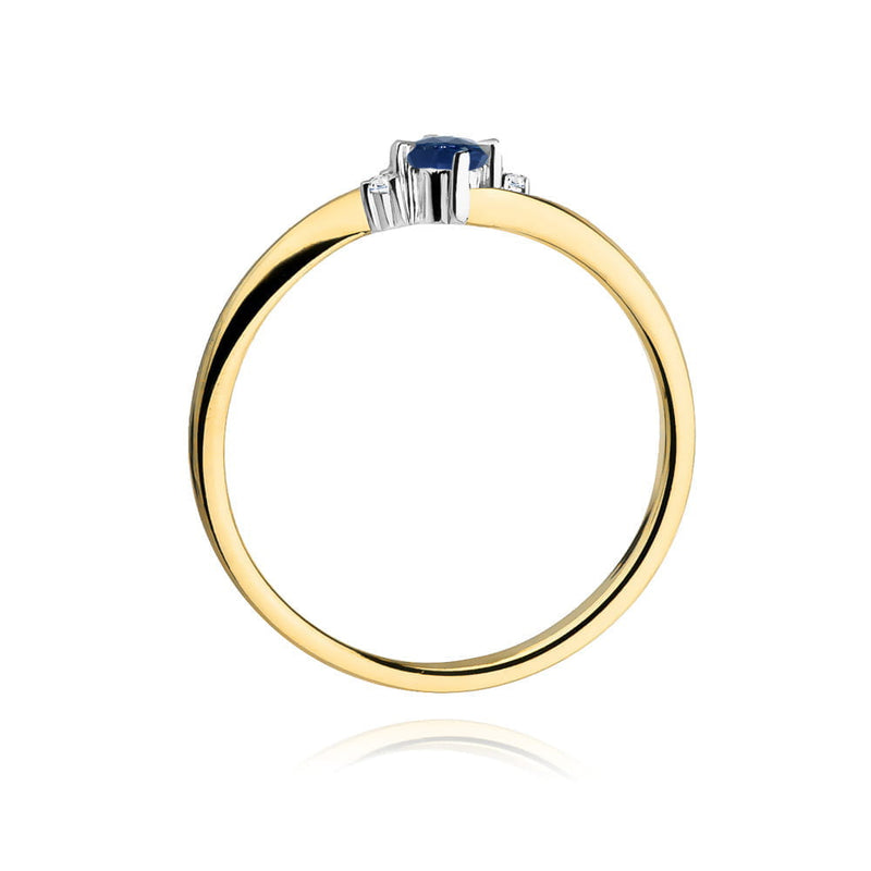 Inel Aur 14K cu Safir 0.15 ct si Diamante Naturale 0.02 ct, imaginea 3 din 12