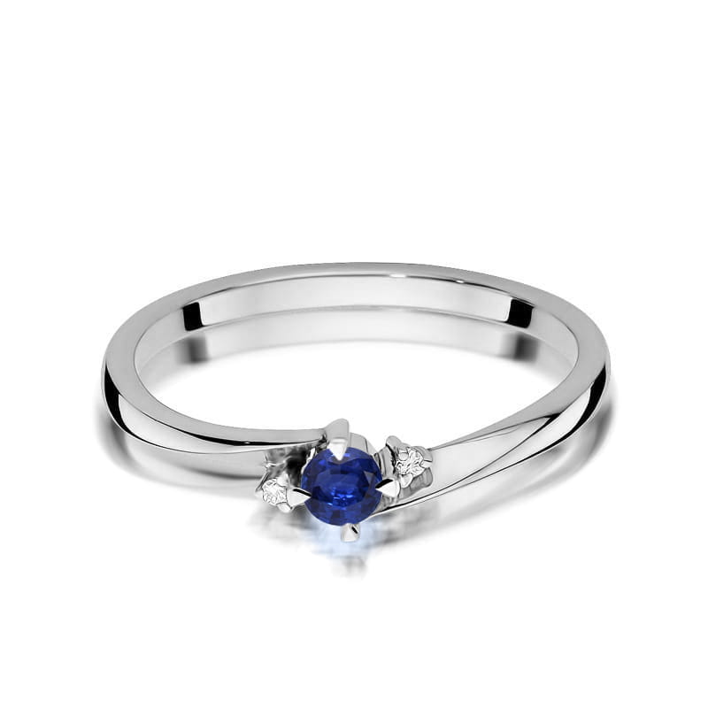 Inel Aur 14K cu Safir 0.15 ct si Diamante Naturale 0.02 ct, imaginea 10 din 12