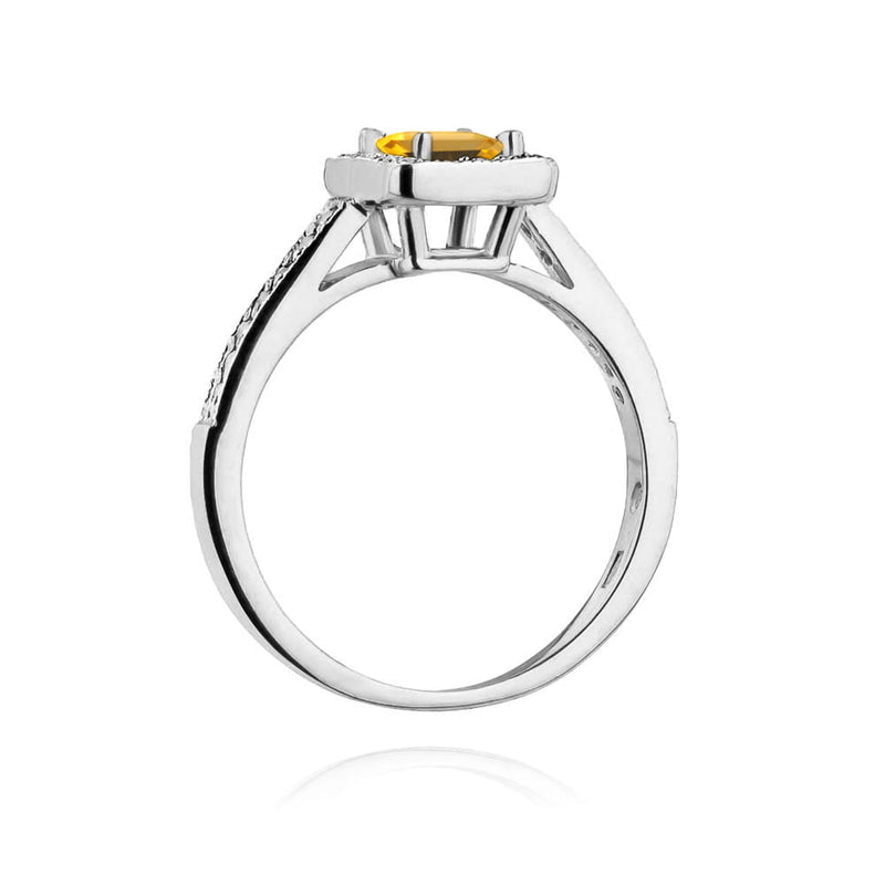 Inel Aur 14K cu Citrin 0.60 ct si Diamante Naturale 0.19 ct, imaginea 11 din 12