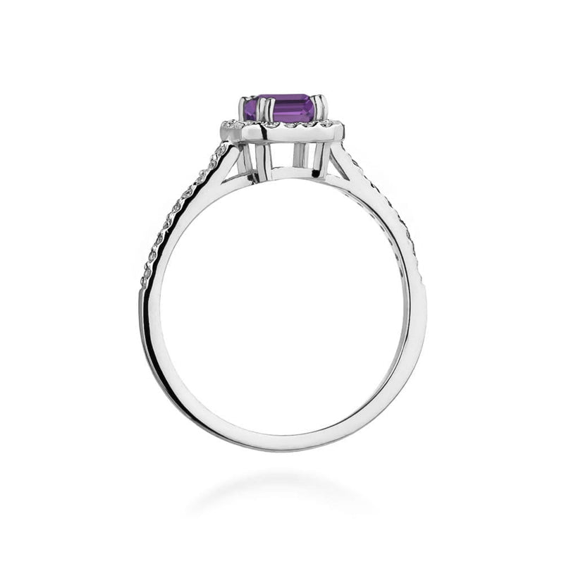 Inel Aur 14K cu Ametist 0.50 ct si Diamante Naturale 0.22 ct, imaginea 11 din 12