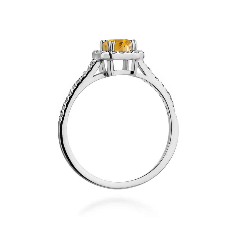 Inel Aur 14K cu Citrin 0.60 ct si Diamante Naturale 0.22 ct, imaginea 11 din 12