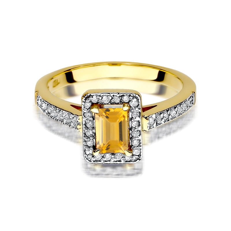 Inel Aur 14K cu Citrin 0.60 ct si Diamante Naturale 0.22 ct, imaginea 2 din 12