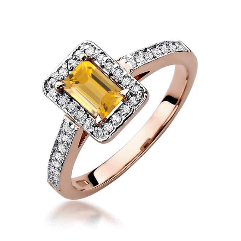 Inel Aur 14K cu Citrin 0.60 ct si Diamante Naturale 0.22 ct, imaginea 5 din 12