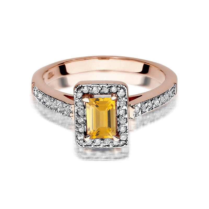 Inel Aur 14K cu Citrin 0.60 ct si Diamante Naturale 0.22 ct, imaginea 6 din 12