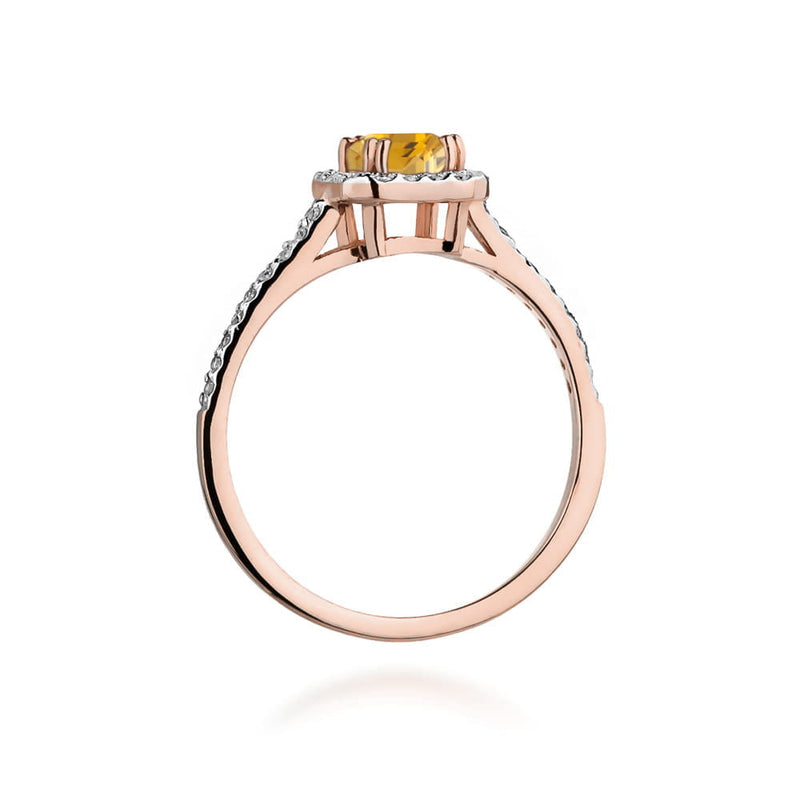 Inel Aur 14K cu Citrin 0.60 ct si Diamante Naturale 0.22 ct, imaginea 7 din 12