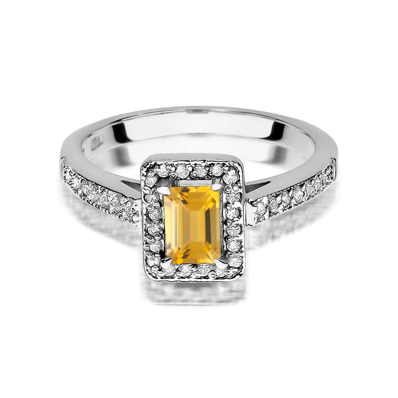 Inel Aur 14K cu Citrin 0.60 ct si Diamante Naturale 0.22 ct, imaginea 10 din 12