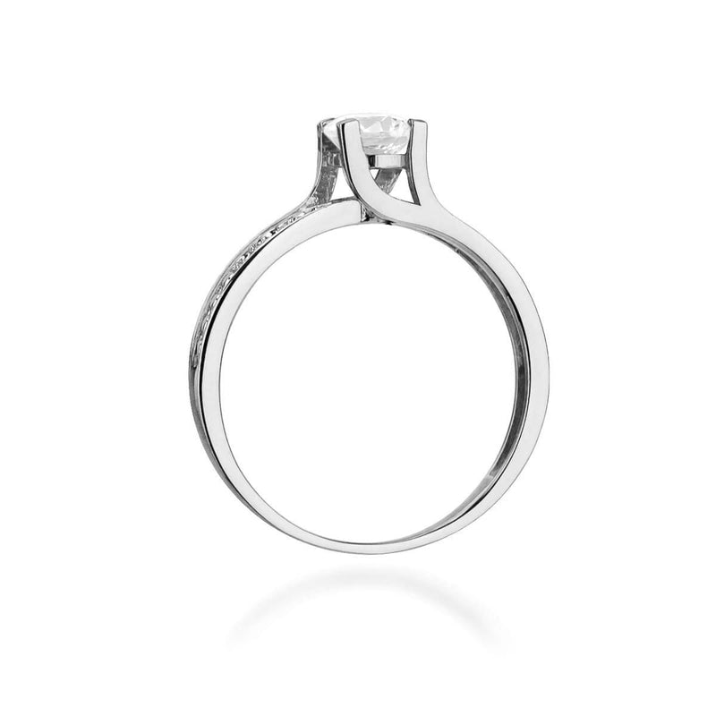 Inel Aur 14K cu White Sapphire 0.50 ct si Diamante Naturale 0.03 ct, imaginea 11 din 12