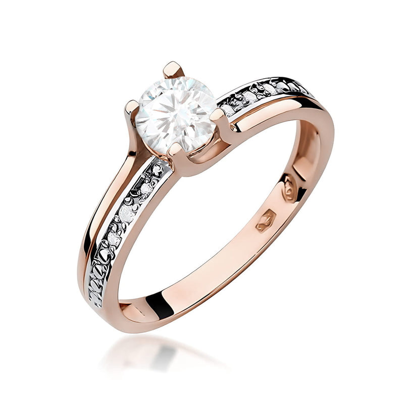 Inel Aur 14K cu White Sapphire 0.50 ct si Diamante Naturale 0.03 ct, imaginea 5 din 12