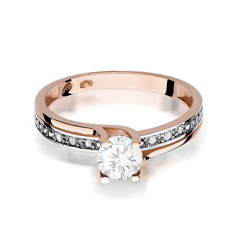Inel Aur 14K cu White Sapphire 0.50 ct si Diamante Naturale 0.03 ct, imaginea 6 din 12