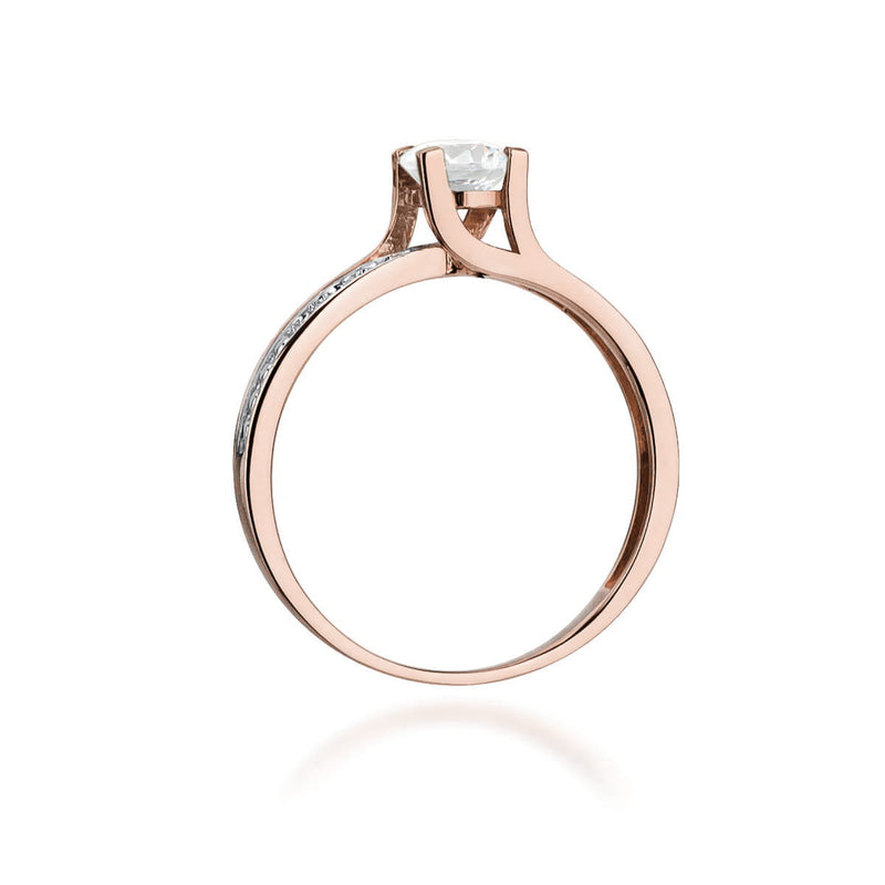 Inel Aur 14K cu White Sapphire 0.50 ct si Diamante Naturale 0.03 ct, imaginea 7 din 12