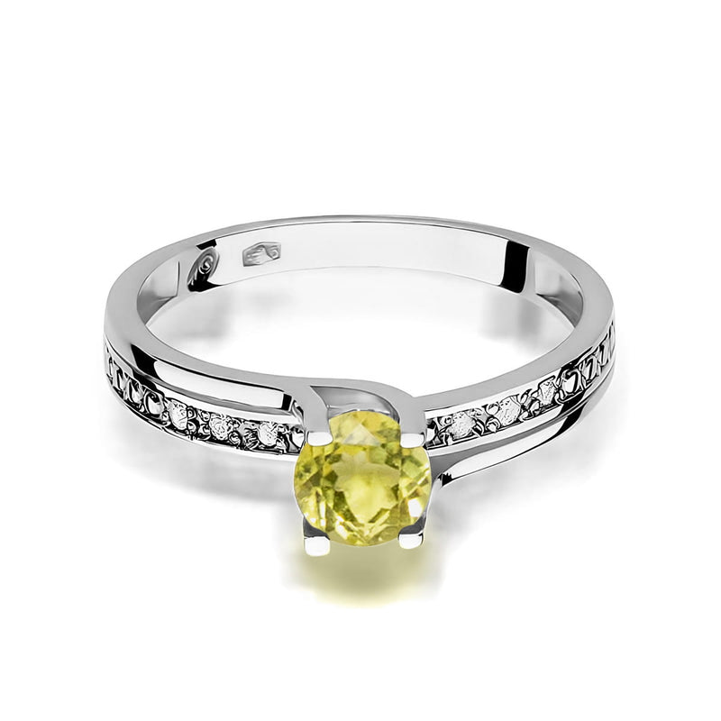 Inel Aur 14K cu Peridot 0.60 ct si Diamante Naturale 0.03 ct, imaginea 10 din 12