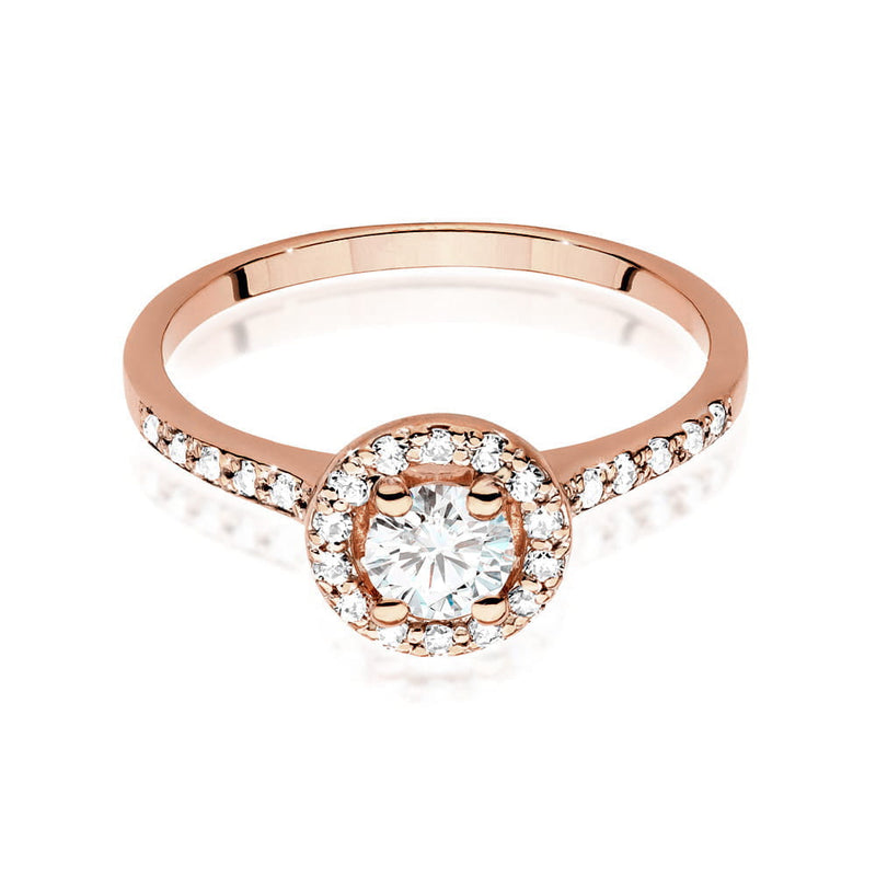 Inel Aur 14K cu White Sapphire 0.60 ct si Diamante Naturale 0.24 ct, imaginea 5 din 9