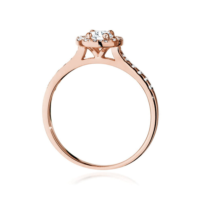 Inel Aur 14K cu White Sapphire 0.60 ct si Diamante Naturale 0.24 ct, imaginea 6 din 9