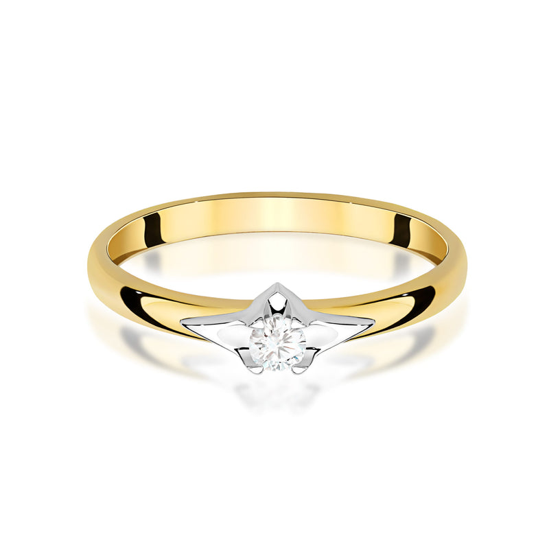 Inel Aur 14K cu Diamant Natural 0.15 ct, imaginea 2 din 12